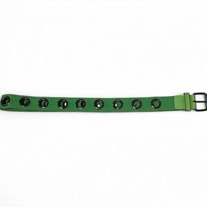 Vintage Y2K grommet belt. Lime green, silver buckle. Punk Skater Grunge Cyber